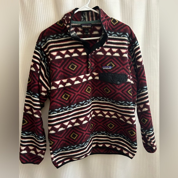 Patagonia Synchilla Fleece Santillo Cinder Red | Size Small - Picture 2 of 7